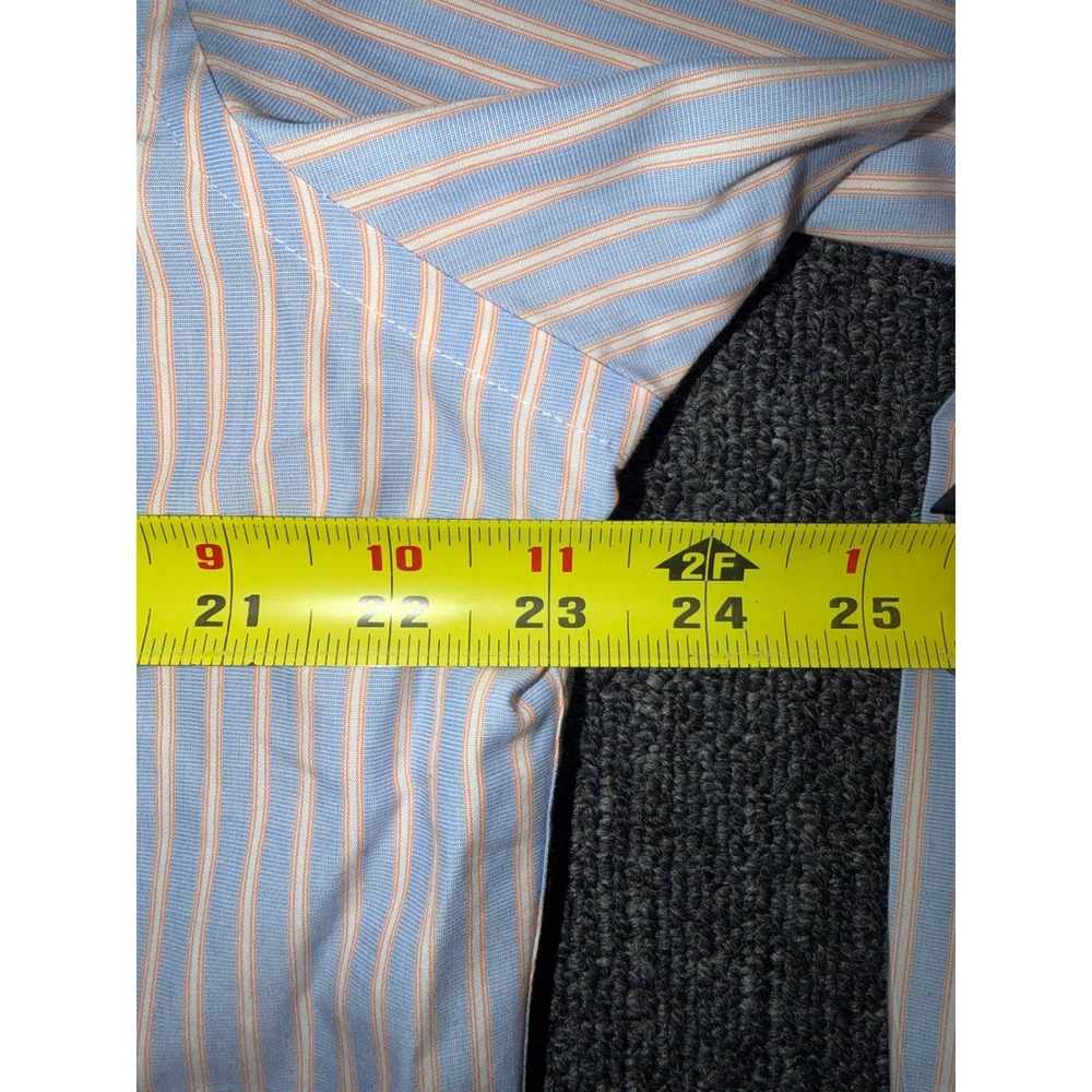 Brooks Brothers 1818 Regent Non-Iron Dress Shirt Blue Stripe 16.5 - Picture 7 of 10